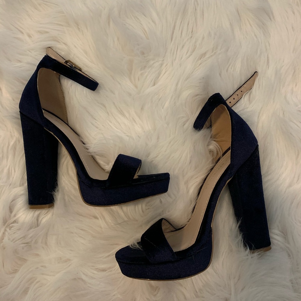 Shoe republic LA Velvet navy heels